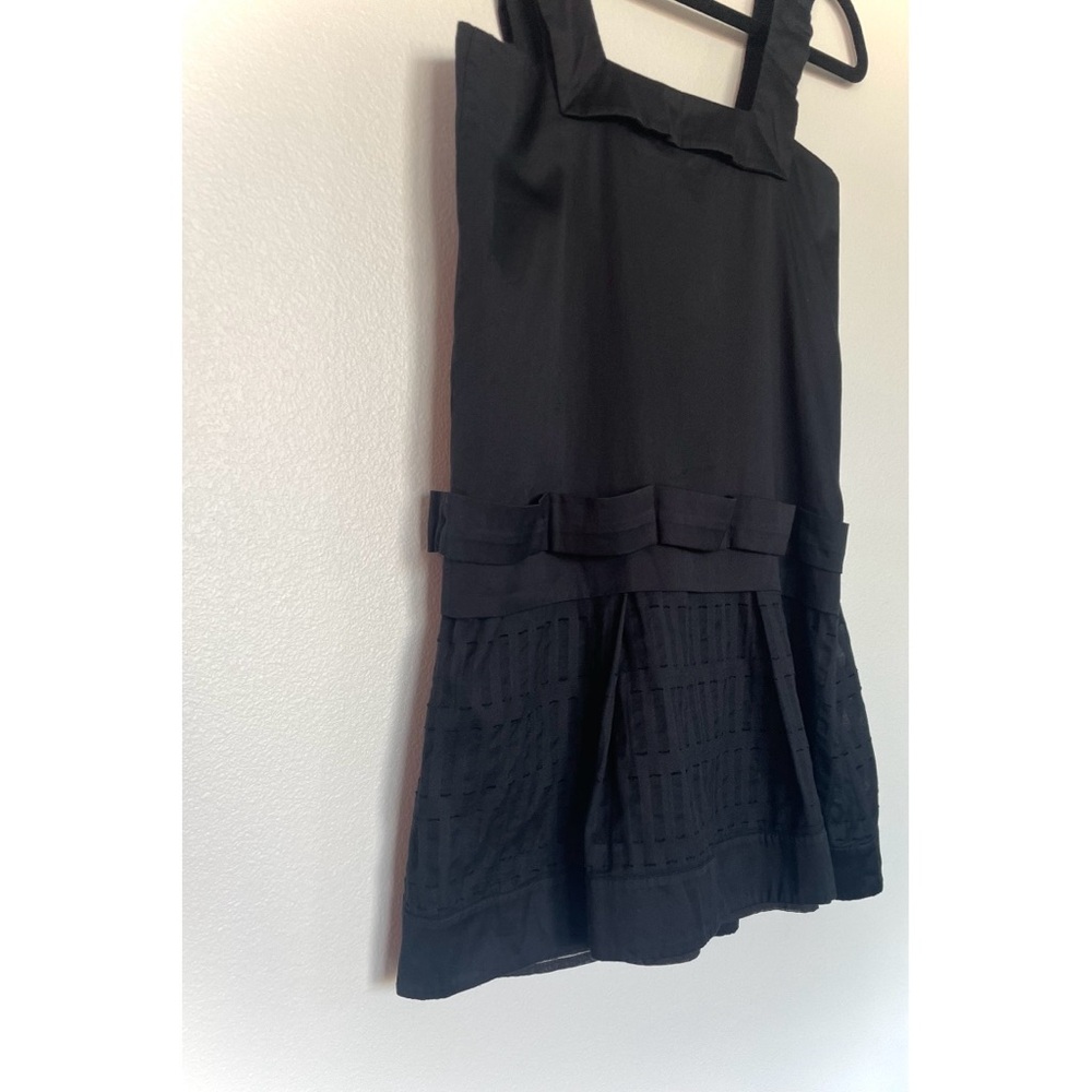 SEE BY CHLOE | XS / 2 | Square Neck Drop Waist Cotton Ruffle Mini Strap Dress